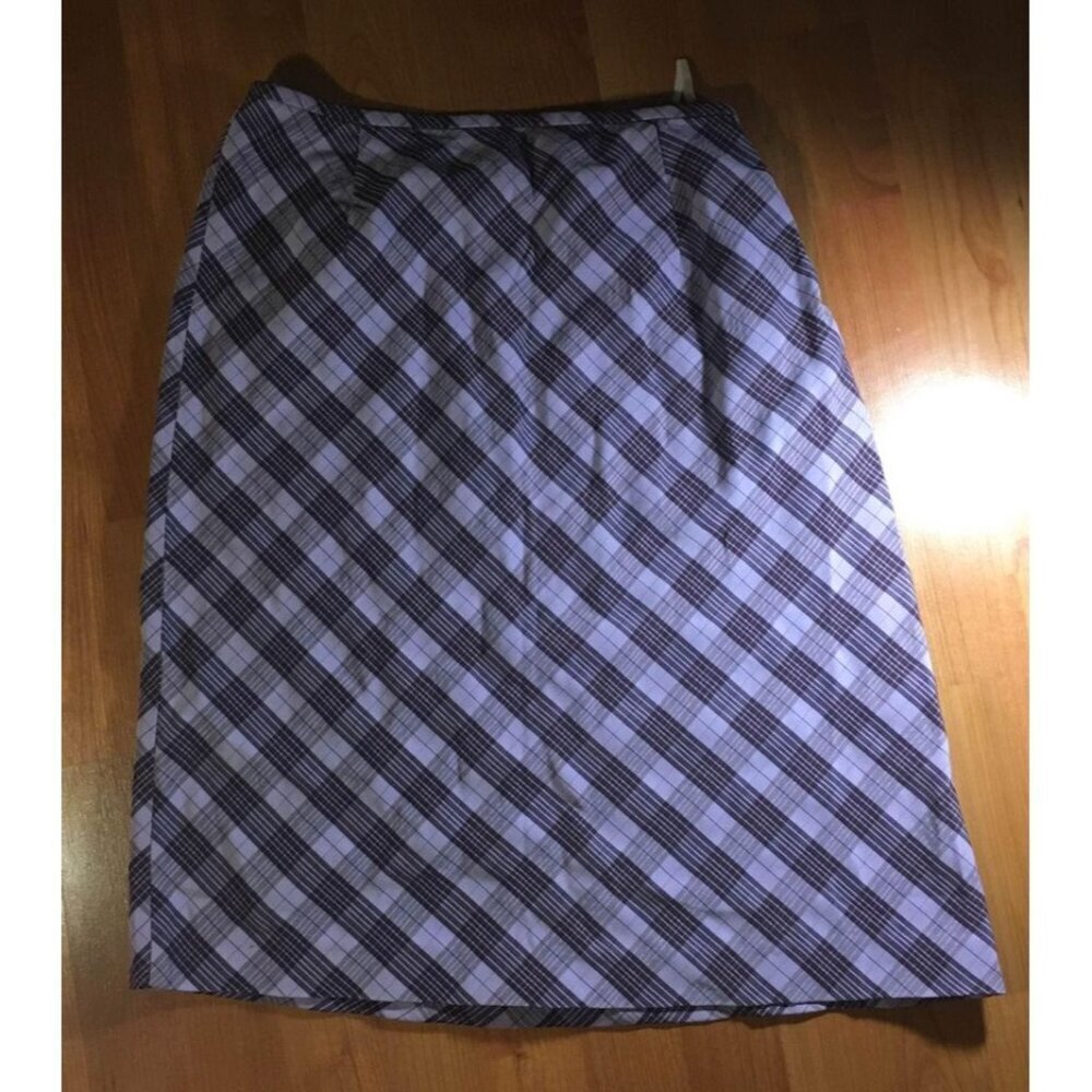 La Chapelle Women’s Pencil Skirt Purple Plaid Business Casual